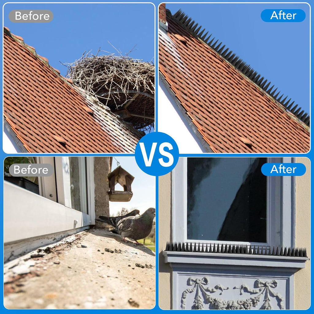 Bird Spikes, 20 Pack Pigeon Deterrent for Small Birds Raccoon Cats Defender for Outside to Keep Squirrel Away