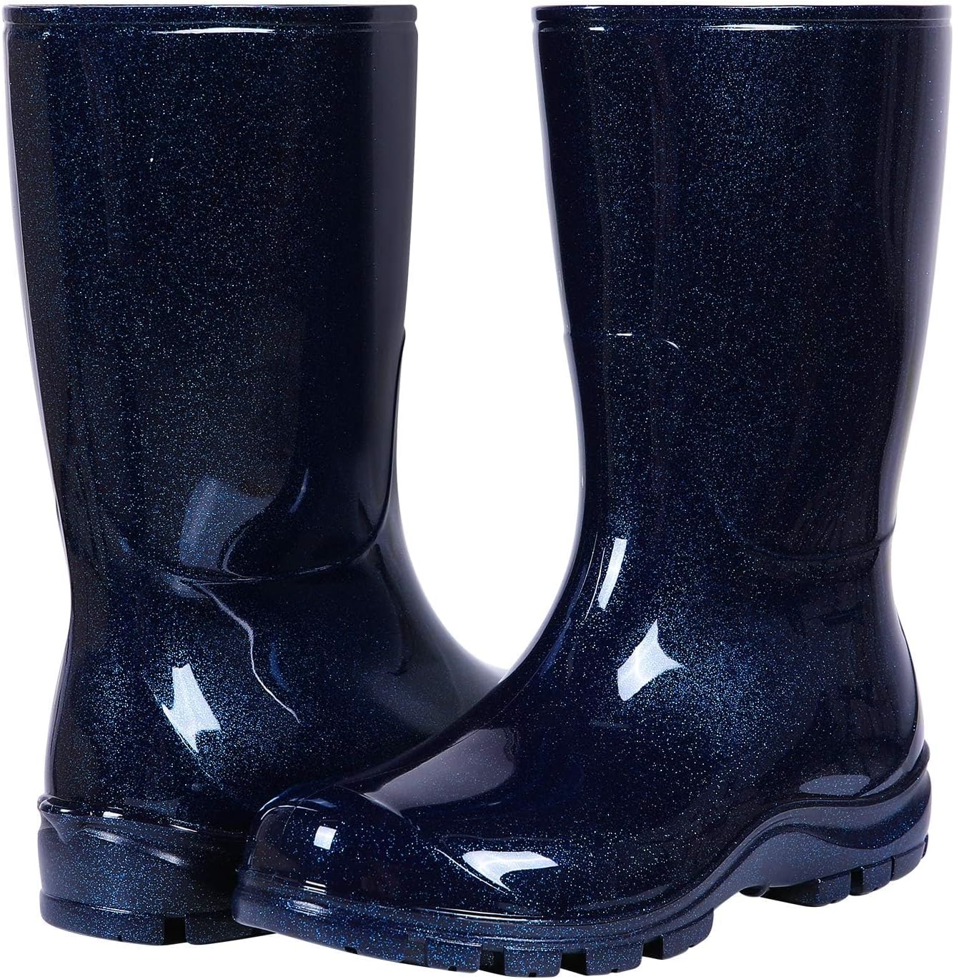 Women's Mid Calf Rain Boots Printed Waterproof Rubber Boots Short Garden Shoes