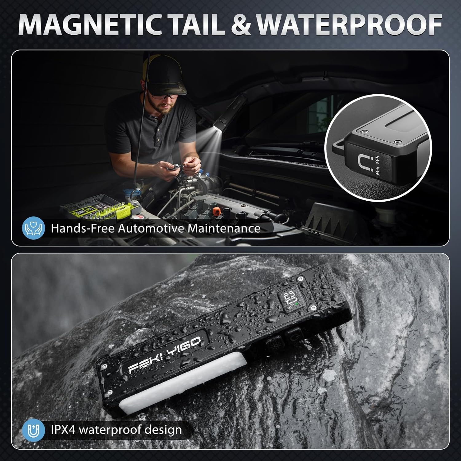 Flat EDC Flashlight Rechargeable 1800 Lumens - Pocket Flashlight with 365nm UV Light, RGB Modes, Magnetic Base
