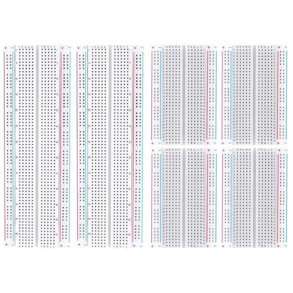Rindion Breadboard, 6PCS Bread Board, Breadboard Kit Includes 2PCS 830 Point + 4PCS 400 Point, Power Distribution Connection Block for Arduino, Proto Shield and Prototype Shield