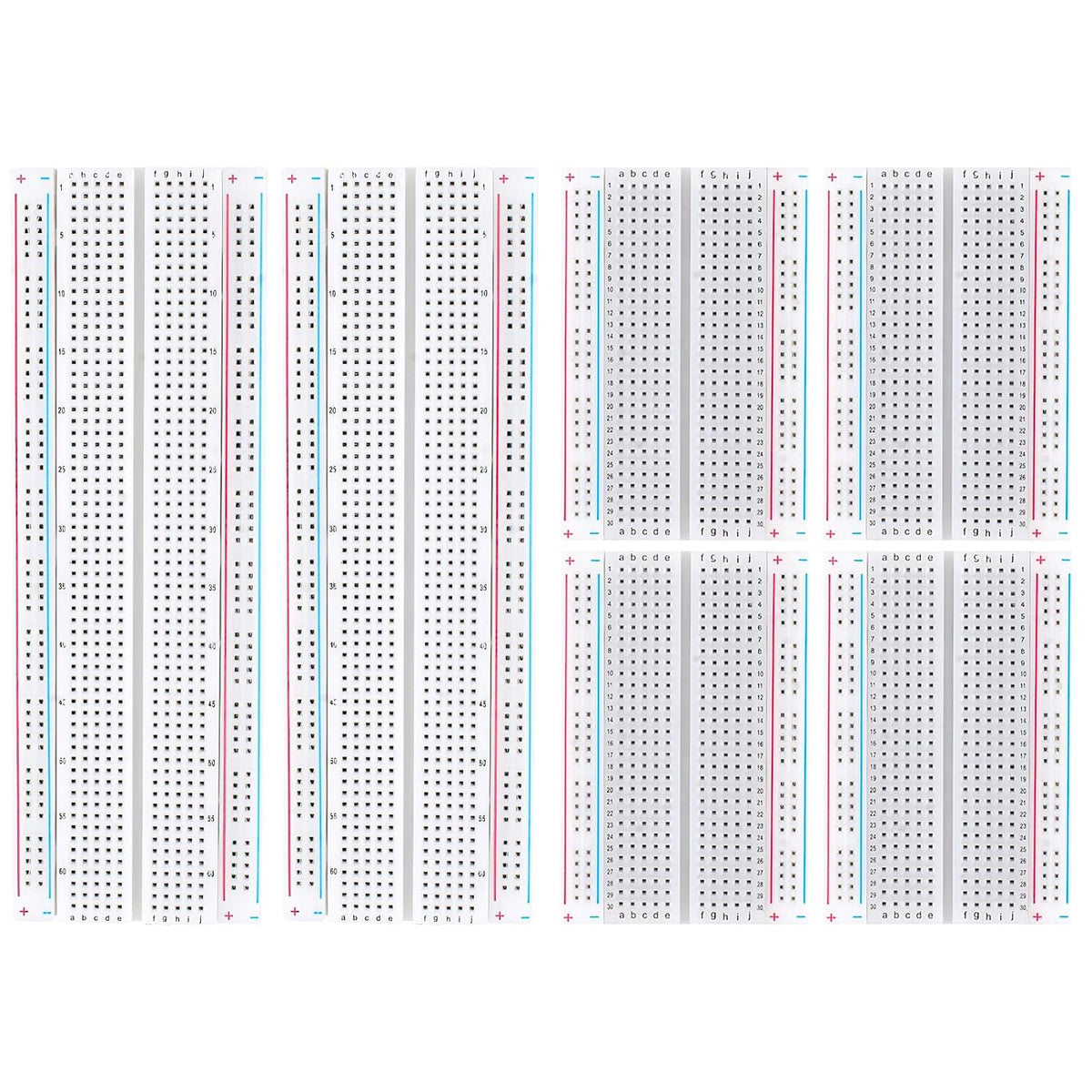 Rindion Breadboard, 6PCS Bread Board, Breadboard Kit Includes 2PCS 830 Point + 4PCS 400 Point, Power Distribution Connection Block for Arduino, Proto Shield and Prototype Shield
