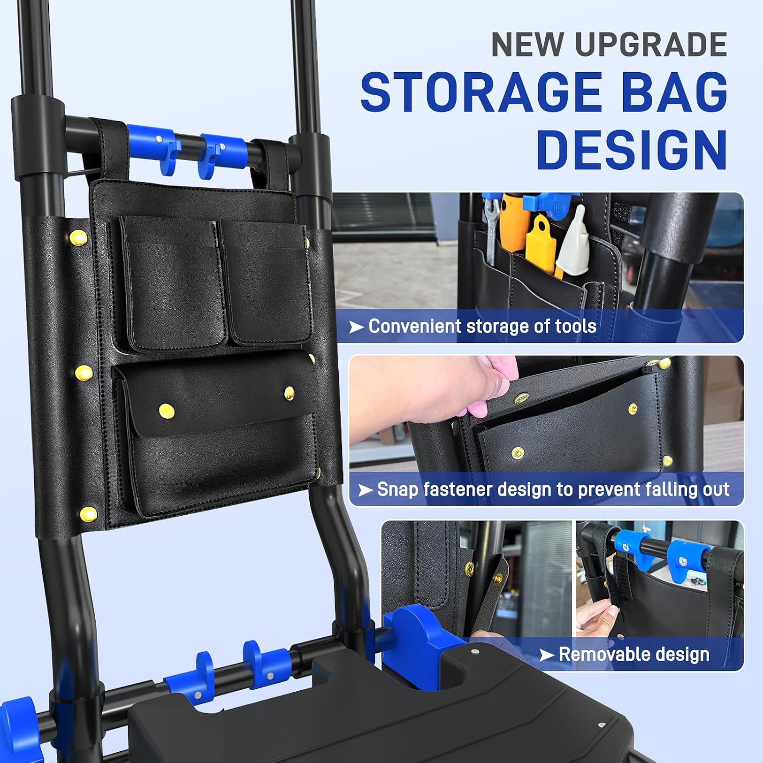 Folding Hand Truck, 2 in 1 Portable Heavy Duty Carrying Moving Dolly Cart with 4 Foldable Wheels and Retractable