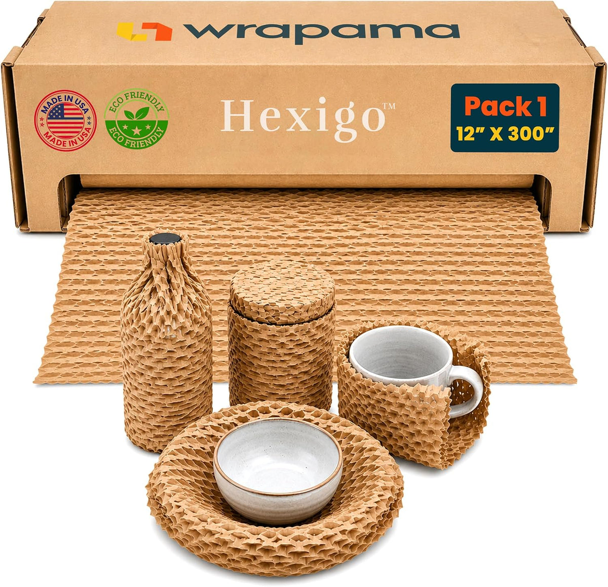 Honeycomb Packing Paper Roll 12" x 300', 1-Pack Recyclable Cushioning Wrap
