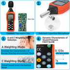 Protmex PT6708 Sound Level Meter - Digital Decibel Reader Measurement