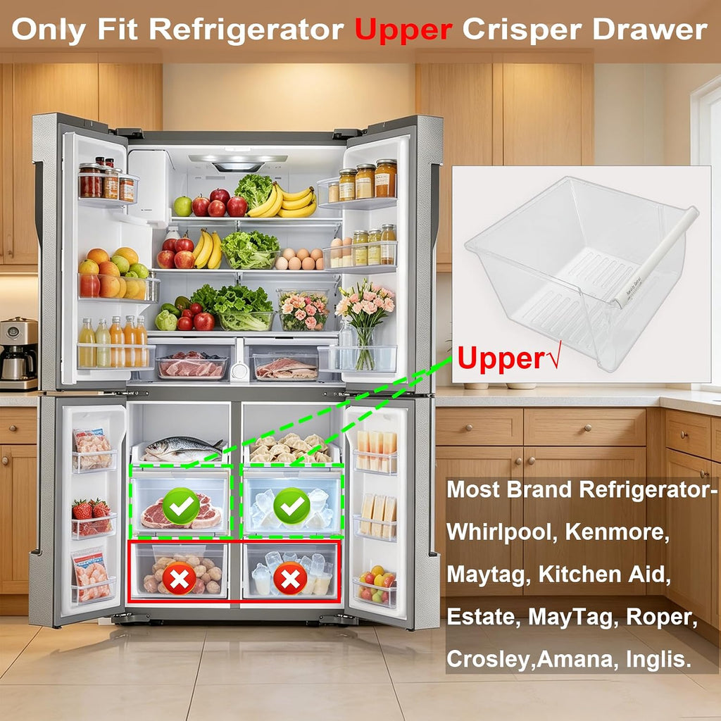 WRS335FDDB02 ED5LHAXWS07 Crisper Drawer (Upper) for Whirl-pool Refrigerator