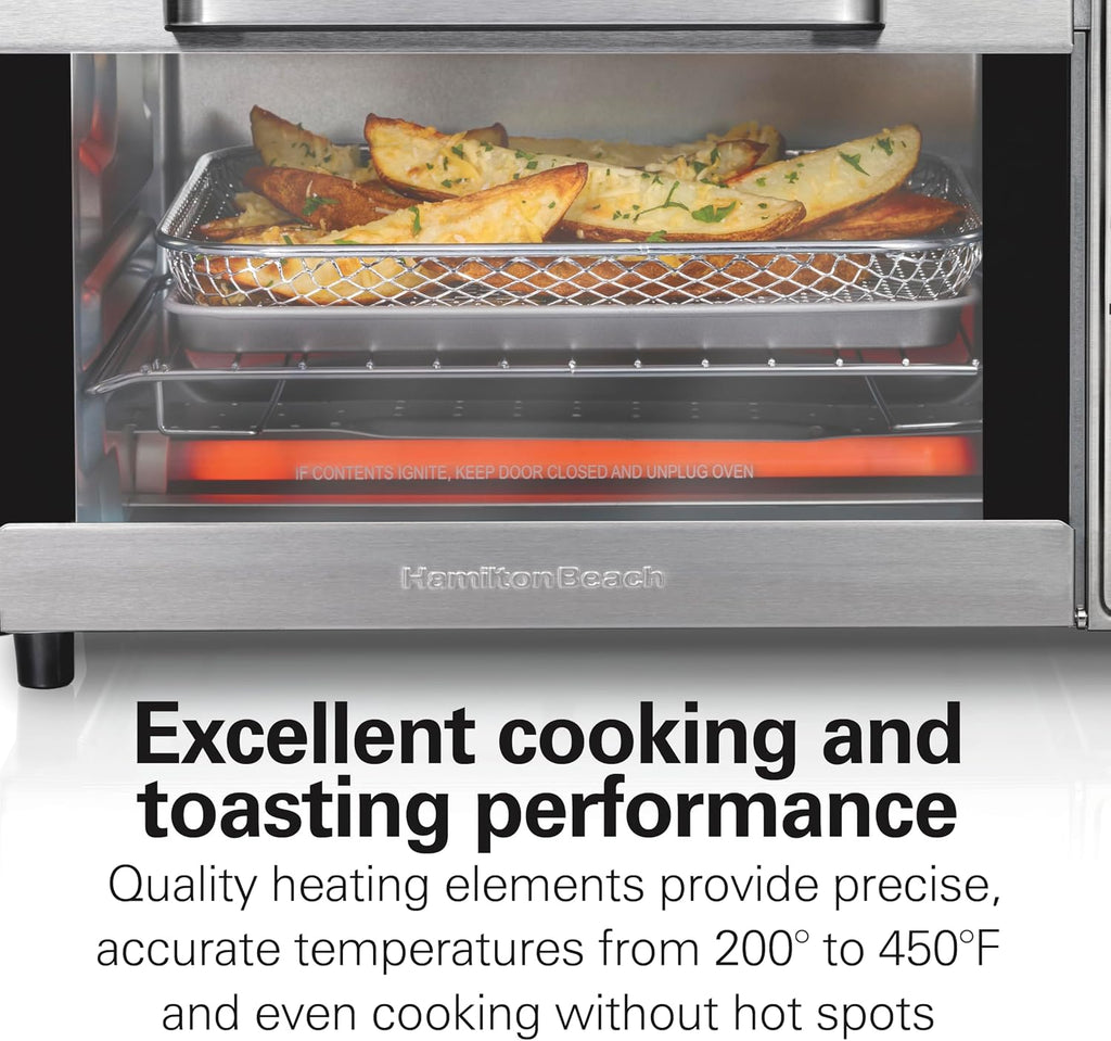 4 Slice Countertop Air Fryer Toaster Oven Combo | Air Fry, Bake, Broil, Toast | 30 Minute Timer | Automatic Shut Off