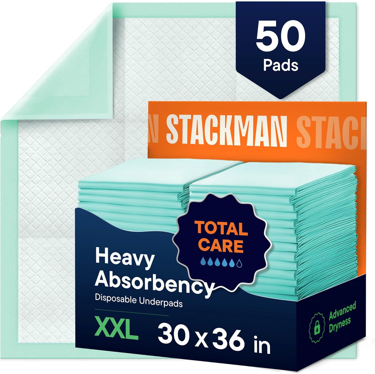 Chucks Pads Disposable - 30x36 Underpads [50-Pack] Incontinence Chux Pads