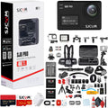 SJ8 Pro 4K UHD Action Camera | Touchscreen Gyro Stabilization Cam with Dual Screens Waterproof Case External Mic
