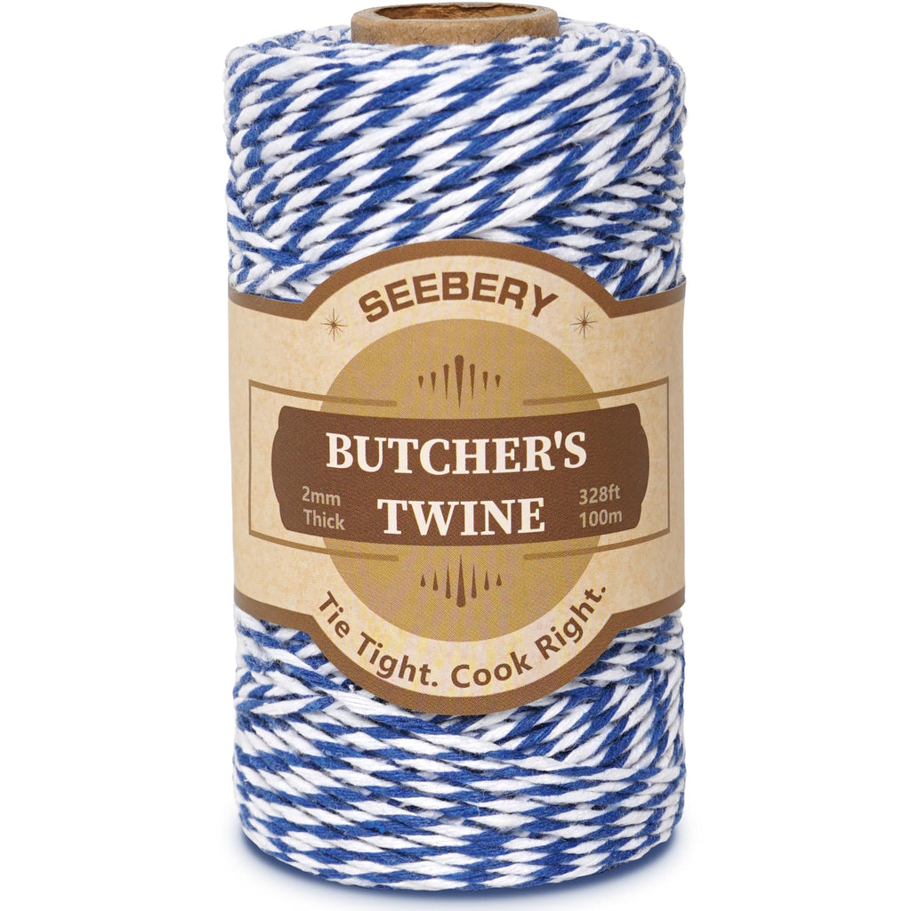 Blue and White Cotton Twine String, Bakers String Holiday String for Gift Wrapping, Crafts, Butcher Use, DIY Projects