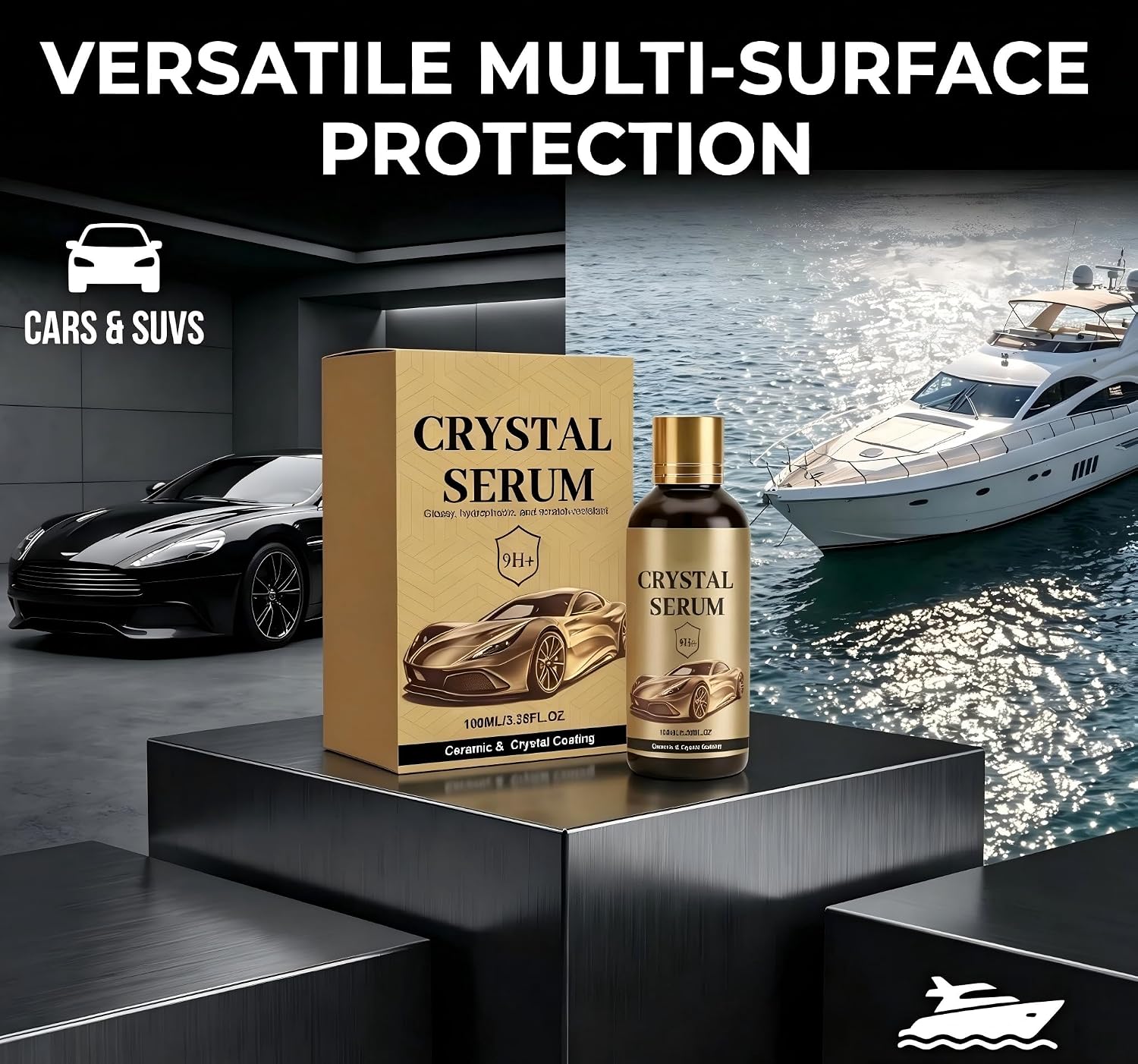 2PC PTZ Crystal Serum,2026 Upgrade Graphene Ceramic Coating for Cars,Car Coating Spray,9H Hardness, Long-Lasting