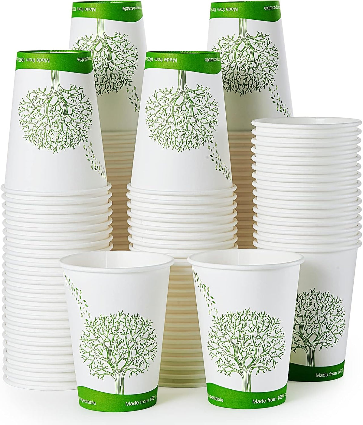 240 Count 12 oz Compostable Paper Cup, Disposable Paper Coffee Cup