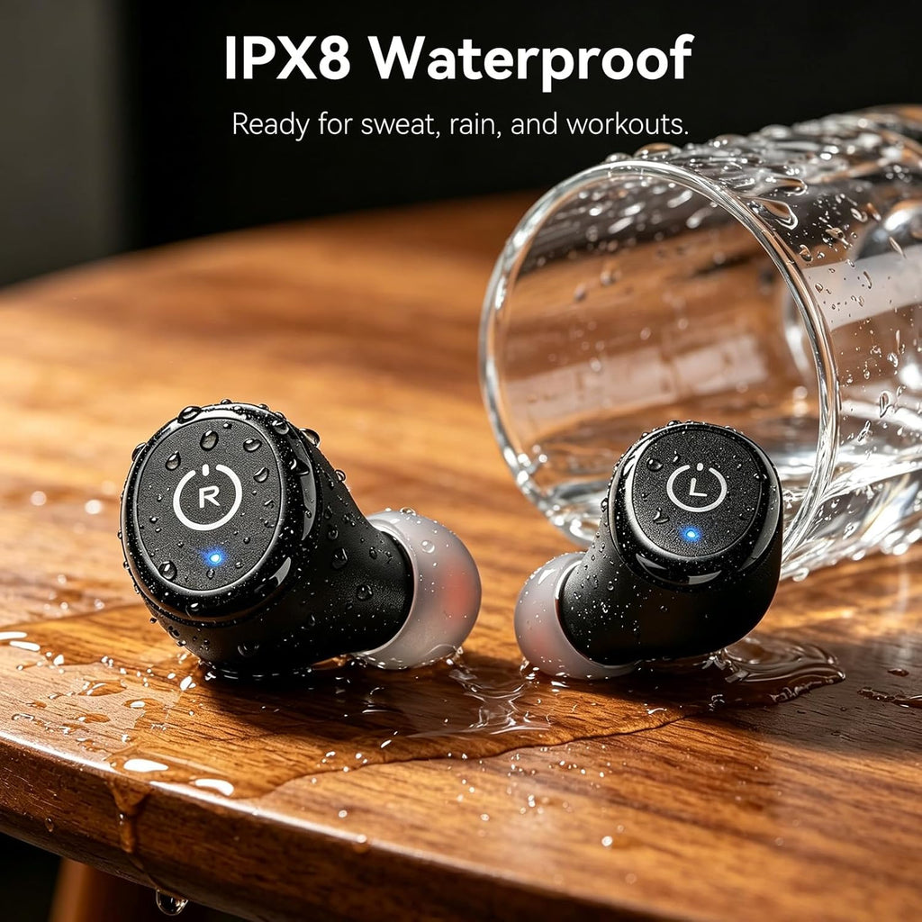 T10 Wireless Earbuds Bluetooth 5.3 Headphones, App Customize EQ, Ergonomic Design, 55H Playtime, Wireless Charging