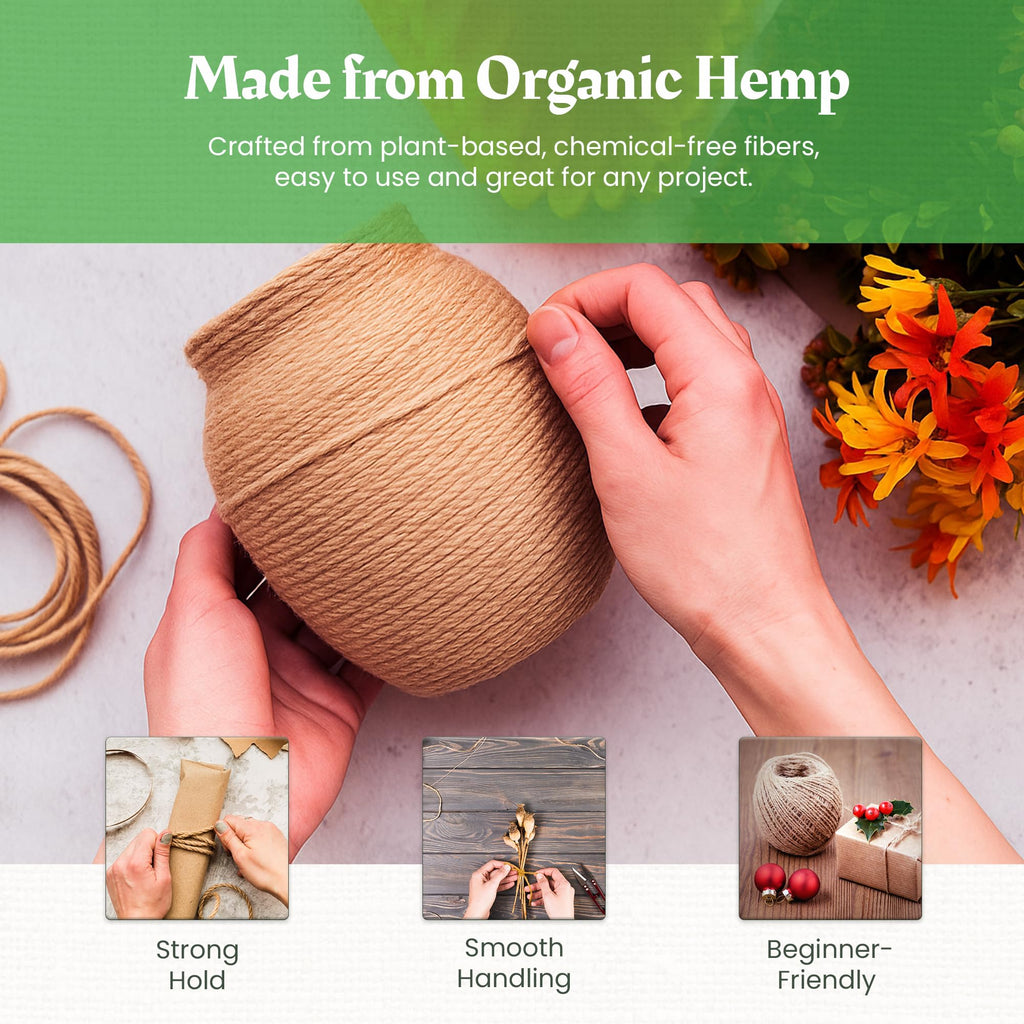 Natural Hemp Twine - Macrame, Jewelry, Garden + Craft - 0.5MM