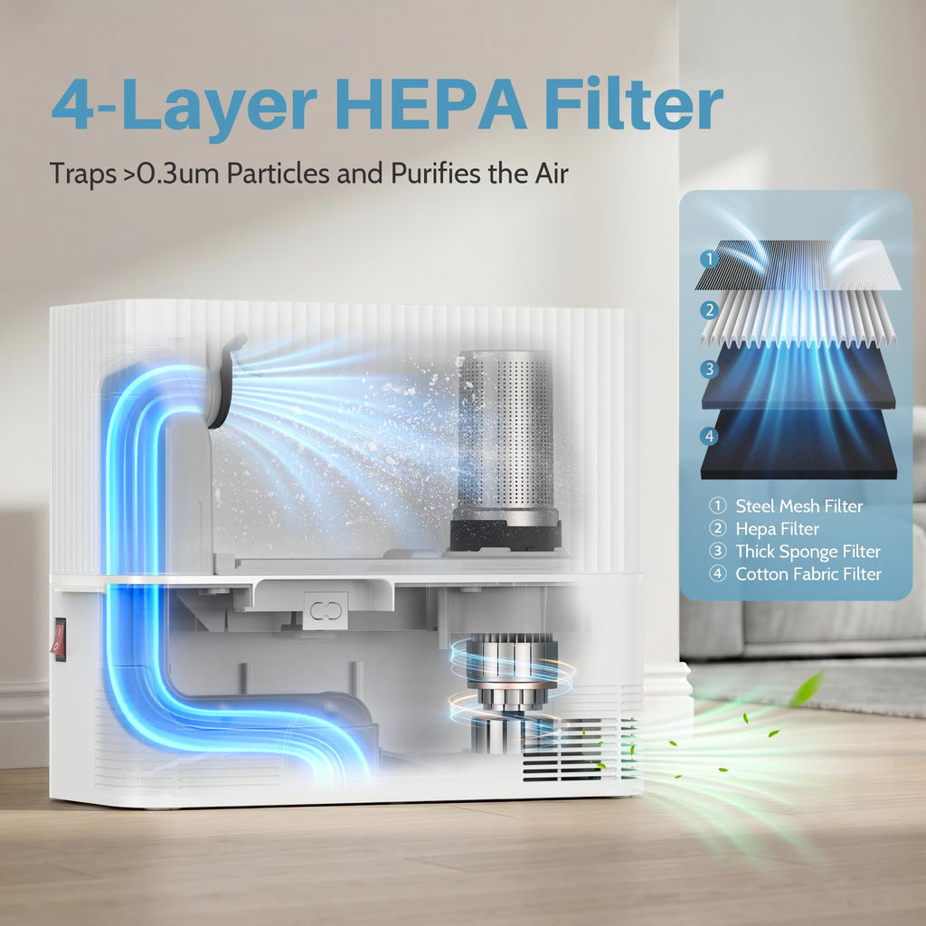 Touchless Vacuum Automatic Dustpan, 20Kpa Suction, Compact Baggless Design
