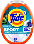 Power Pods Sport Laundry Detergent Pacs, 45 Count, Advanced Sweat + Stain Fighter