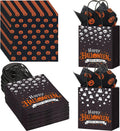 30 Pack Halloween Kraft Gift Bags with Handles Tissue Papers