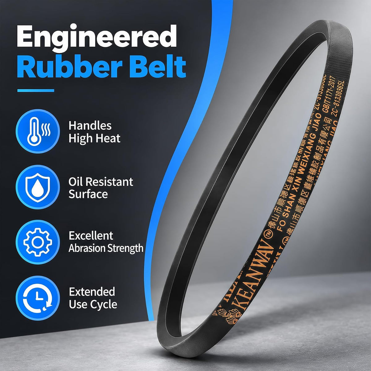 B38 / 5L410 B Profile Rubber Drive V-Belt, 38 Inch Classic Wrapped Construction V-Belts, 38"/965mm Drive Belt for Industrial Machine Generators Transmission Belts Replacement