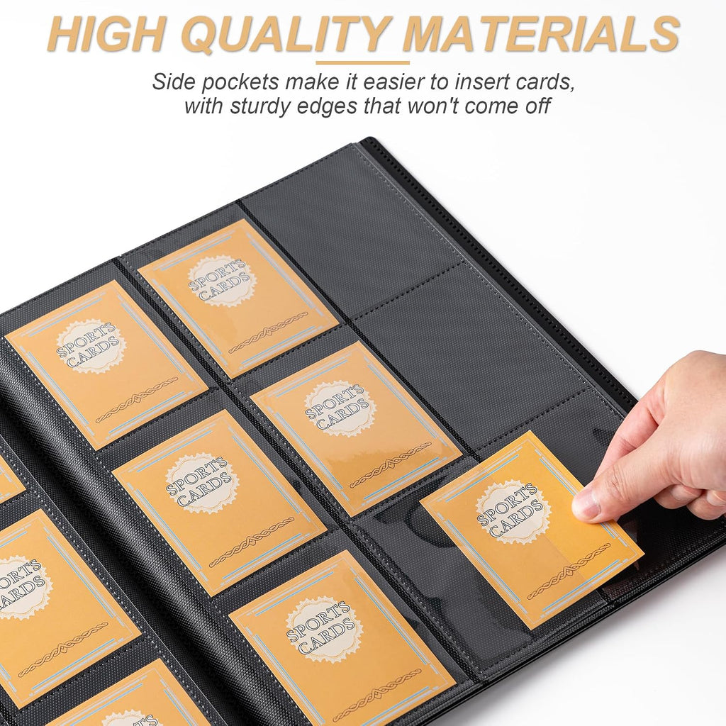 Card Binder 9 Pocket Storage 360 Card Binder,Trading Card Binder (Black) | Senior and Sturdy Side-Loading