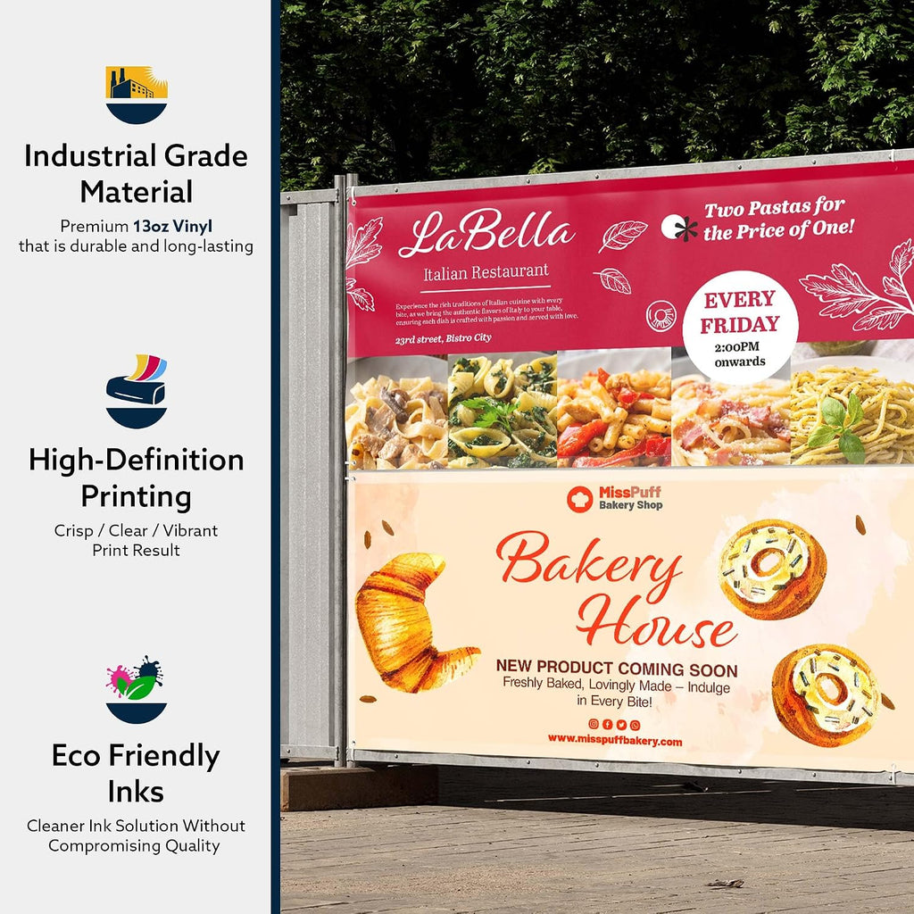 Custom Banner, Personalized Vinyl Banners Sign for Business, Event, Birthday, Party Decor, Indoor or Outdoor Vinyl