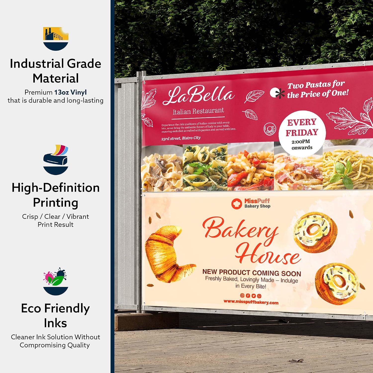 Custom Banner, Personalized Vinyl Banners Sign for Business, Event, Birthday, Party Decor, Indoor or Outdoor Vinyl
