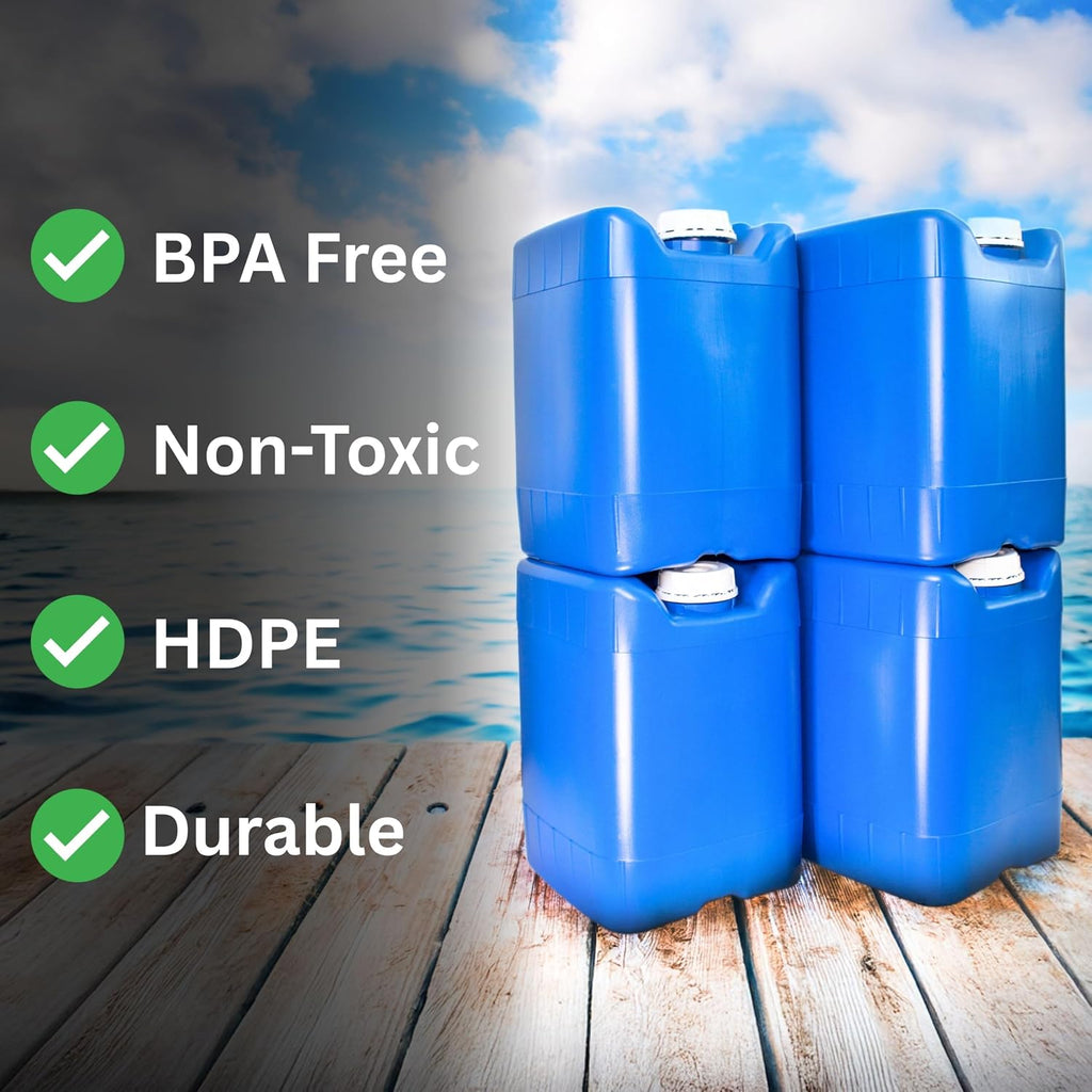 5-Gallon Stackable Water Tanks for Long-Term Emergency Storage | Complete Water Storage Kit for Survival with Lids