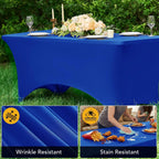 6-Pack Royal Blue Spandex Tablecloths for 6ft Rectangle Tables