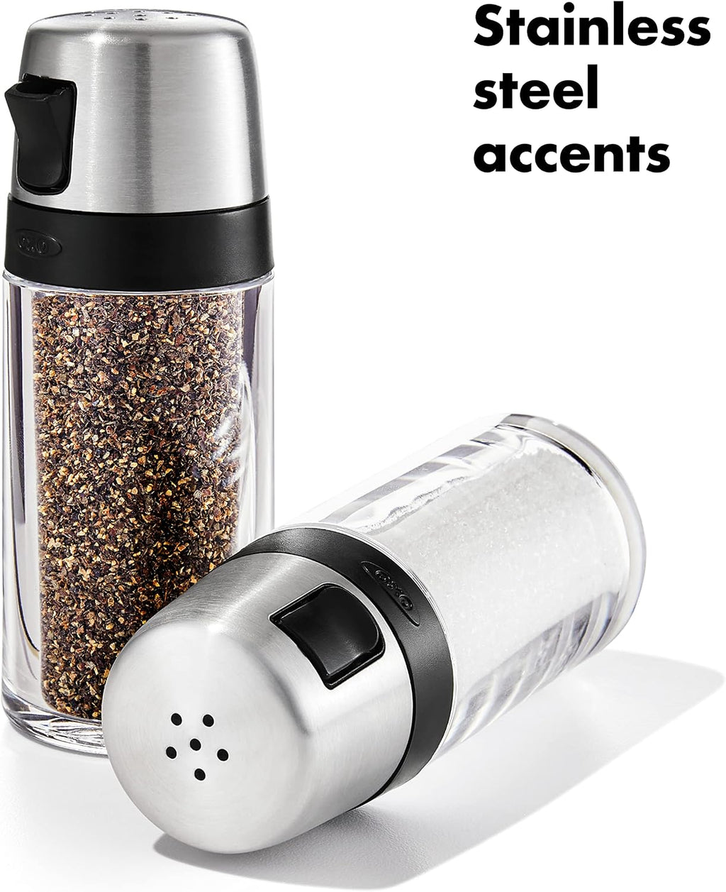 Good Grips Salt & Pepper Shaker Set, Easy to Refill with Twist-Off Lid