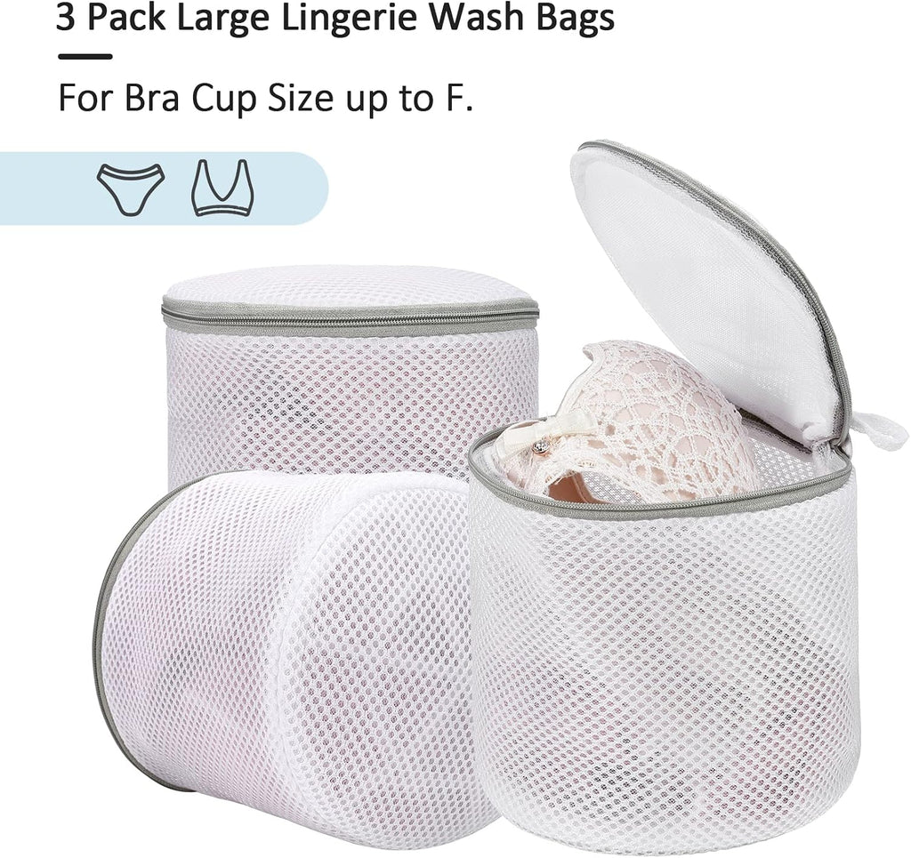 Laundry Mesh Bra Wash Bag for Lingerie, Underwear, Delicates, 3 PCS