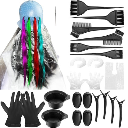 Silicone Highlight Caps for Color Hair 24 Pcs, Reusable Highlighting Caps with Hooks & Salon Hairdressing Dyeing