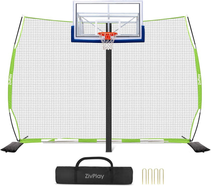Lacrosse Backstop Net for Backyard Basketball Net Catcher Backstop Net | Portable Multisport Barricade Net Includes