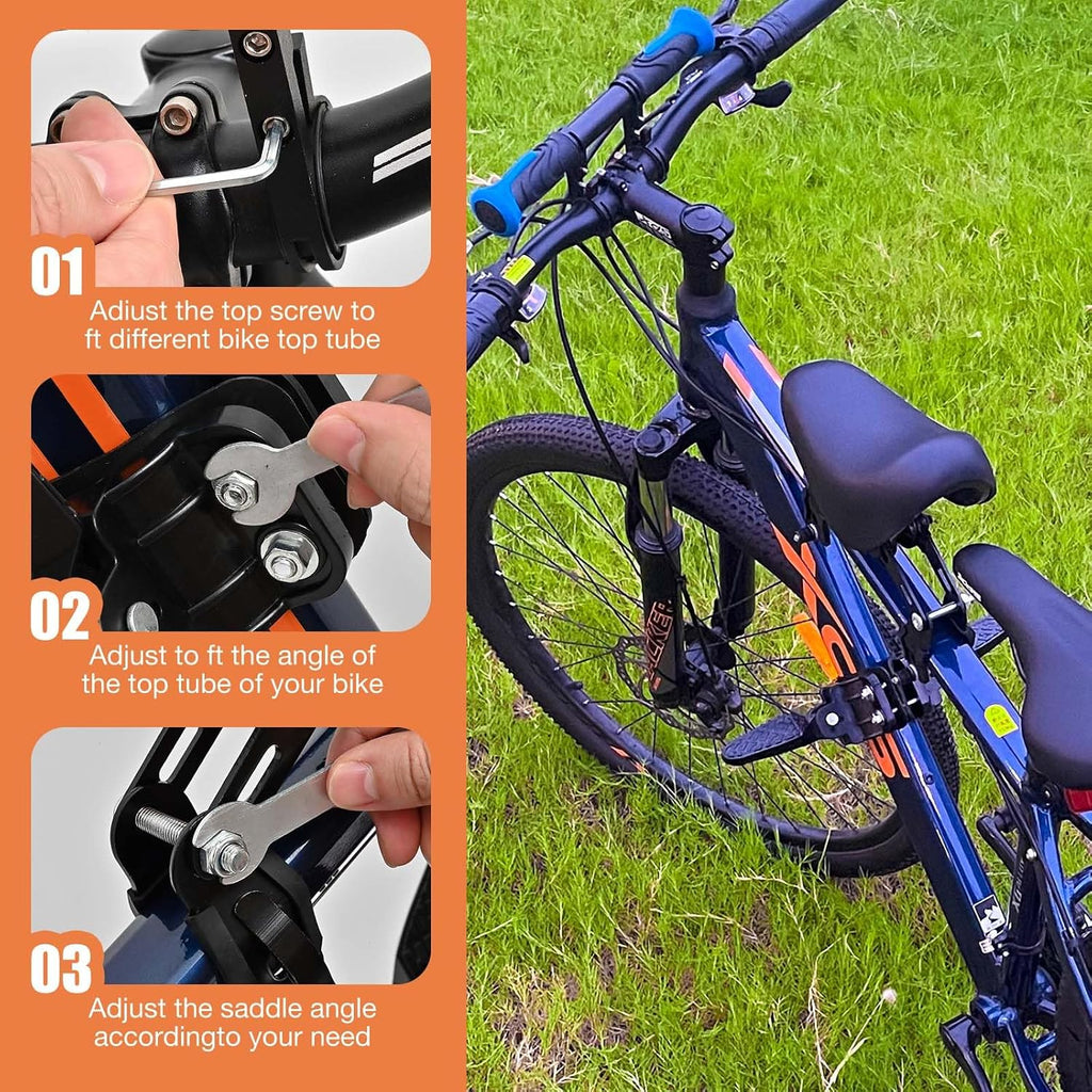 Kids Bike Seat Child Bike Seat Front Mount Toddler Bike Seat for 2-5 Years Child Bicycle Seats with Foot Pedals