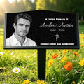 Personalized Granite Memorial Stone, Custom‑Engraved Grave Marker w/ Photo