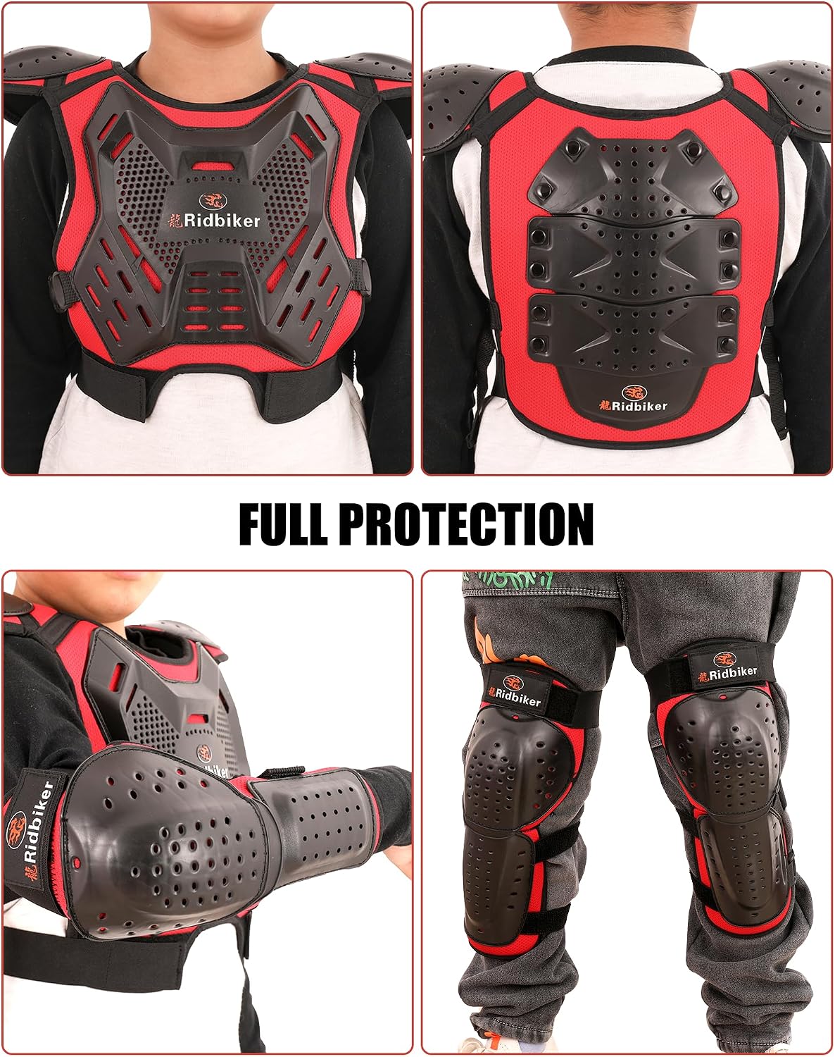 Kids Dirt Bike Gear Motocross Chest Protector Motorcycle Protective Gear Armor Vest Knee Guards Elbow Pads Dirt Bike