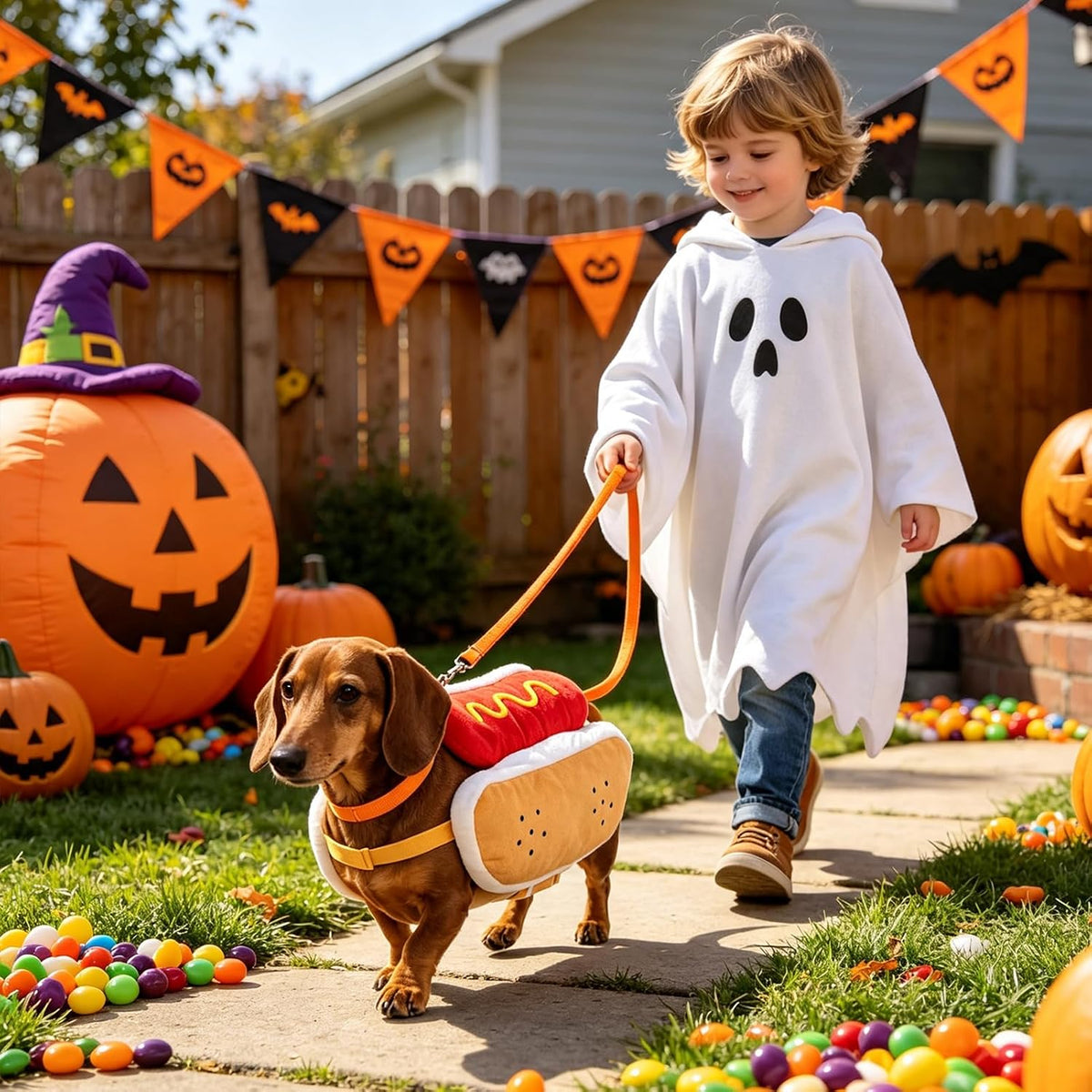 Halloween Dog Hot Dog Costumes Medium