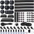 192 PCS Cable Management Kit 4 Wire Organizer Sleeve,11 Cable Holder,35Cord Clips 10+2 Roll Cable Organizer Straps
