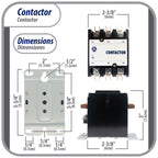 Appli Parts APAC-34024 Heavy Duty Contactor 3 Poles 40A 24V Coil Replacement for AC Compressors and Electrical Applications UL Certified E476929