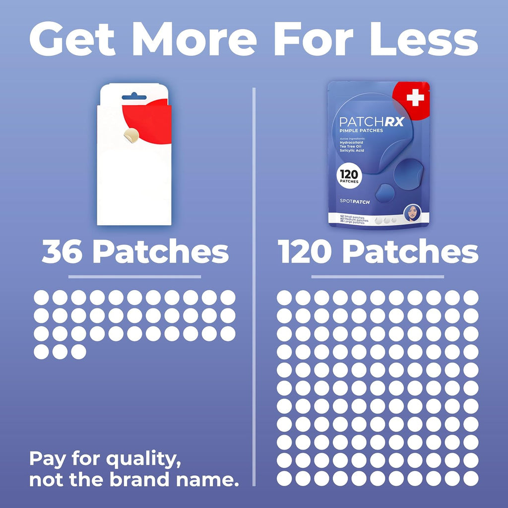 Salicylic Pimple Patches (120 Pack), Salicylic Acid Acne Patches with Tea Tree Oil - Zit Patch and Pimple Stickers