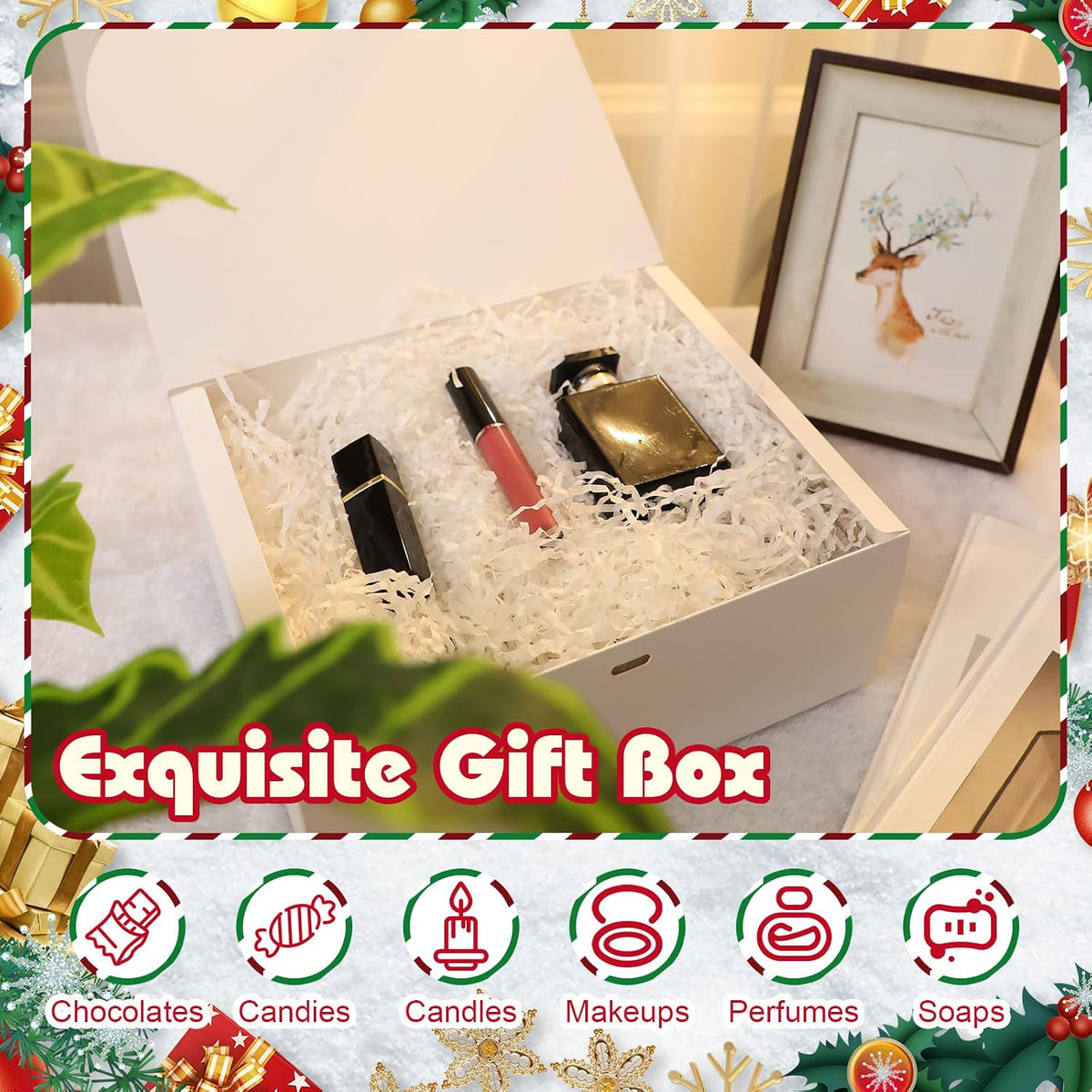 36 Pack White Gift Boxes with Lid Ribbon Bridesmaid Proposal Box