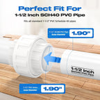 4 PCS 1-1/2" PVC Union Coupling Pipe Fitting, Slip Joint Adapter PVC Connectors (Socket x Socket), Built-in EPDM O-Ring, Schedule 40, Ideal for Pool Pump, Irrigation Systems, Plumbing, DIY Projects