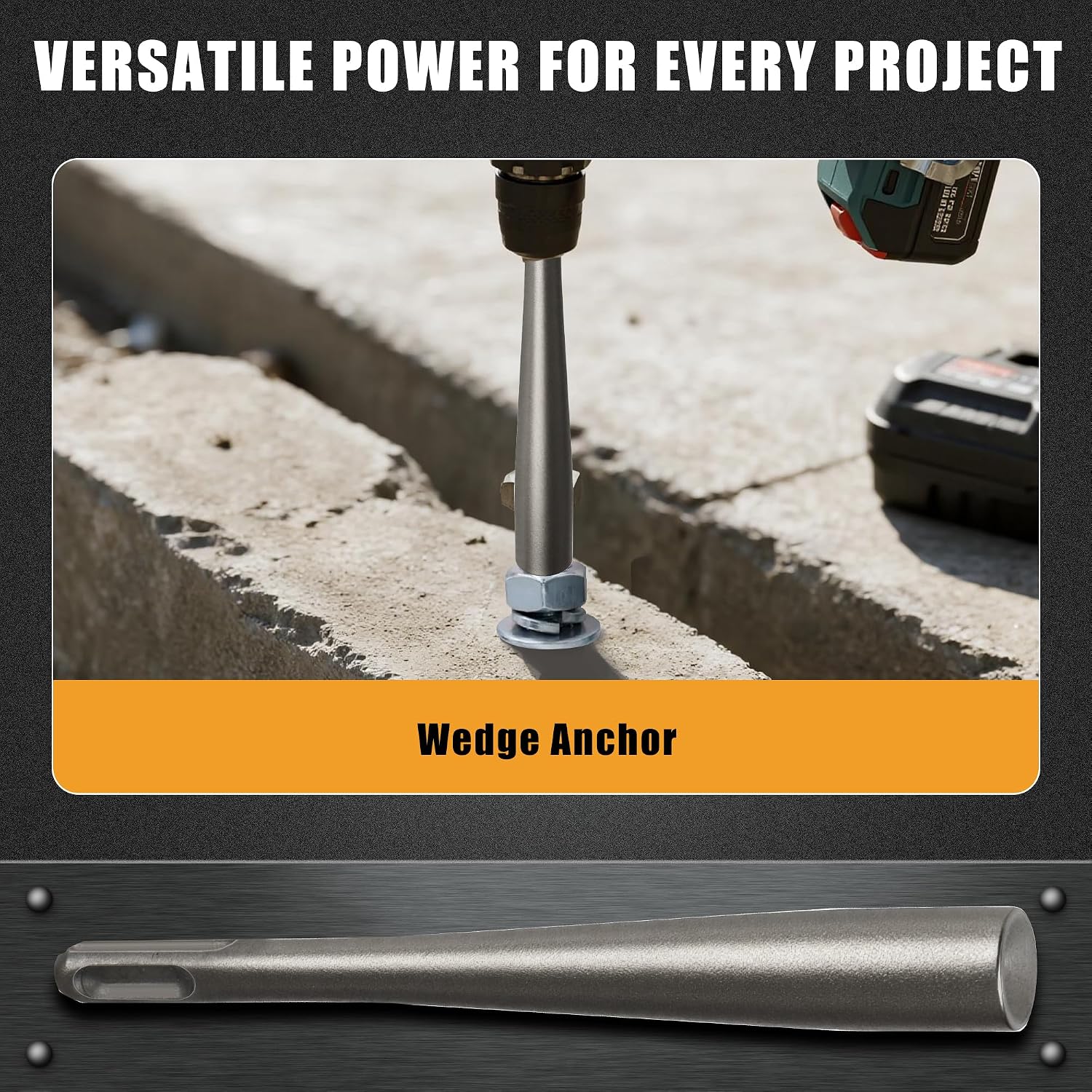 SDS Plus Wedge Anchor Setter – Concrete Anchor Setting Tool for Wedge Anchors and Rebars
