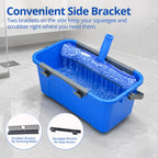 Window Cleaning Kit with Bucket, 76" Extension Pole, Squeegee & Scrubber