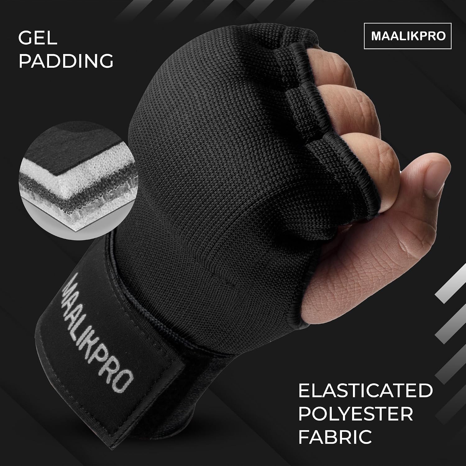 Boxing Hand Wraps Gel Inner Gloves | Gel Padded Hand Wraps for for Men & Women, Boxing, MMA, Muay Thai, & Martial
