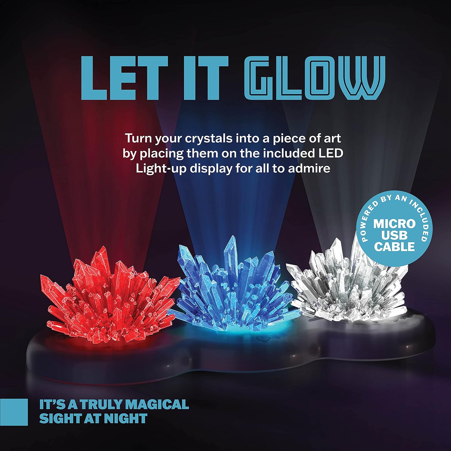 Light-up Crystal Growing Kit for Kids - Science Kits for Kids Age 8-12 - 6 7 8 9 10 Year Old Boy Birthday Gifts