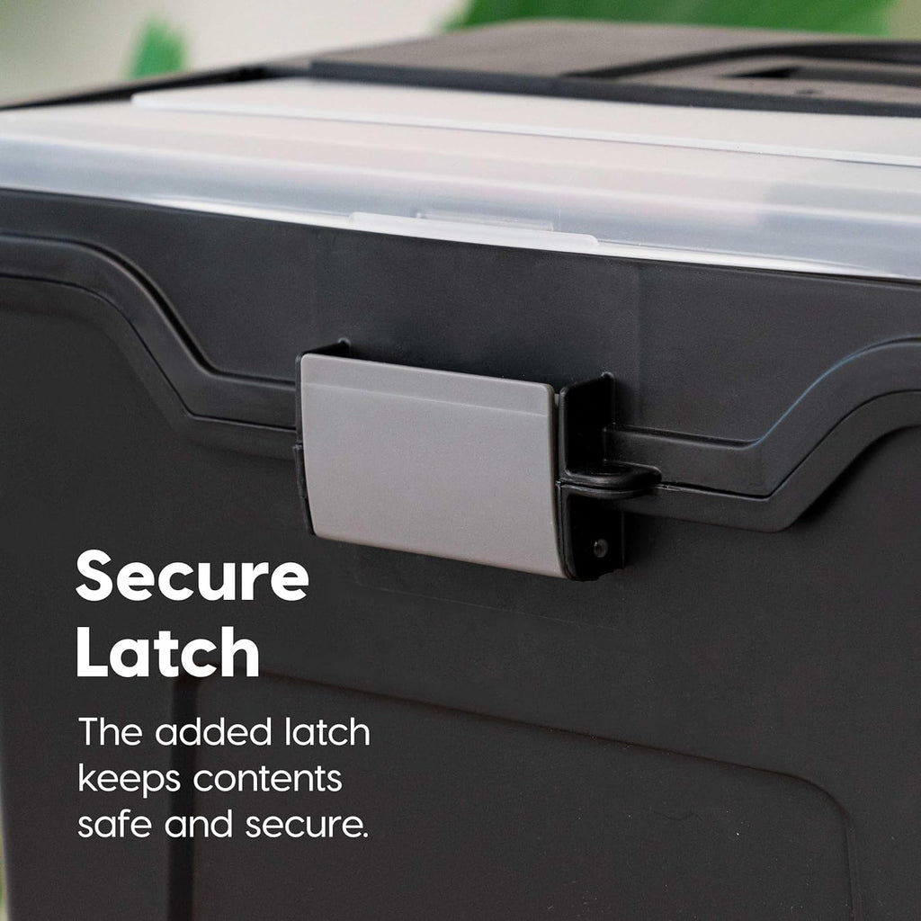 File Box with Lid File Organizer for Letter File w/Organizer-Lid, Plastic Mobile Filing Organizer, Water Resistant