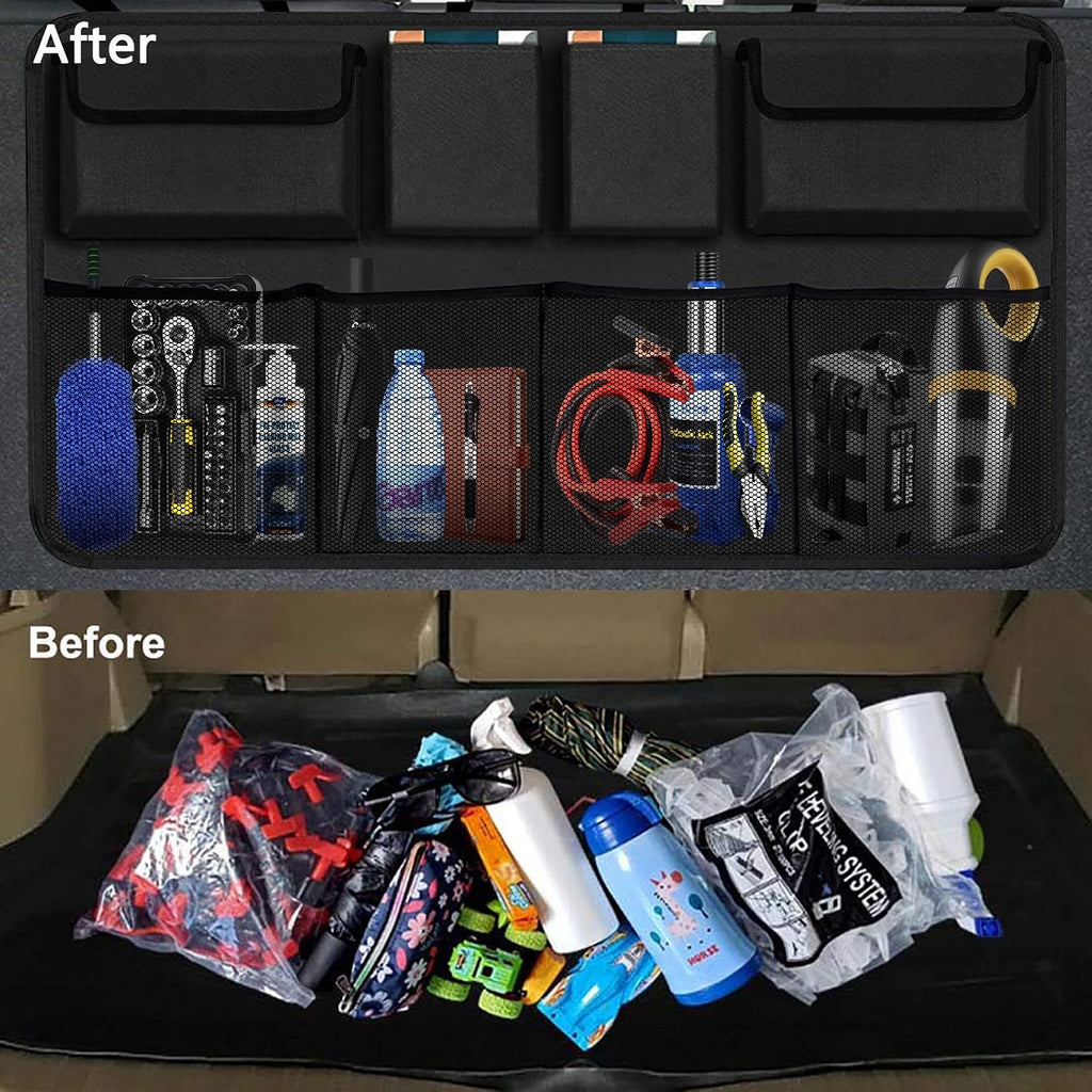 Car Trunk Organizer, Large Capacity Car Organizers and Storage with 8 Pockets, Waterproof Backseat Hanging Organizer