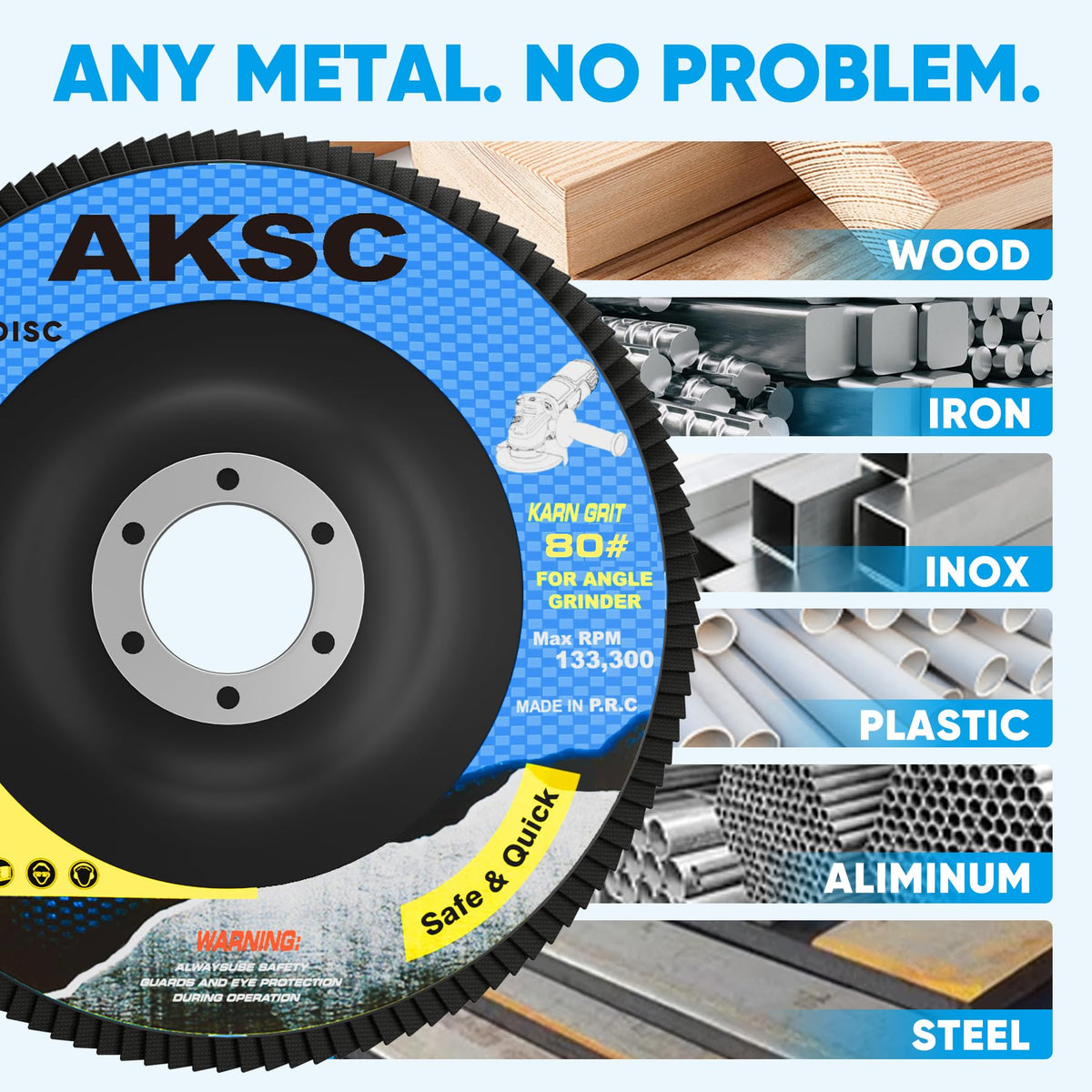 Flap Discs 4 1/2 for Angle Grinder, 80 Grit Grinding Disc Type 29, 12 Pack