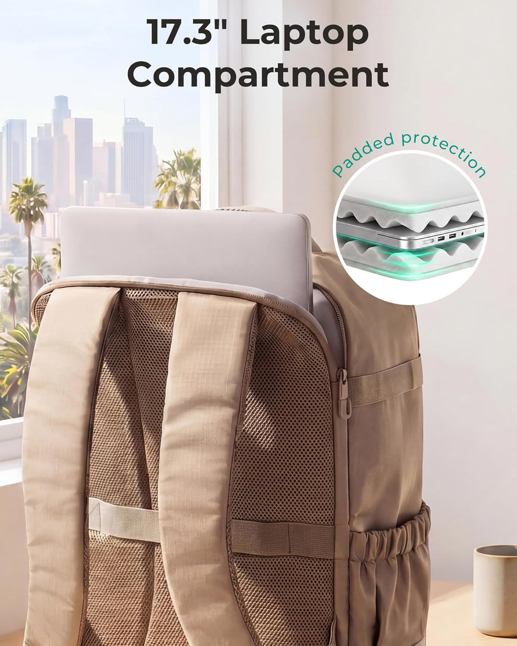 35L Travel Backpack for Women & Men Fits 17-Inch Laptop, Airline Approved Carry On Backpack with Wet Pocket & Shoe