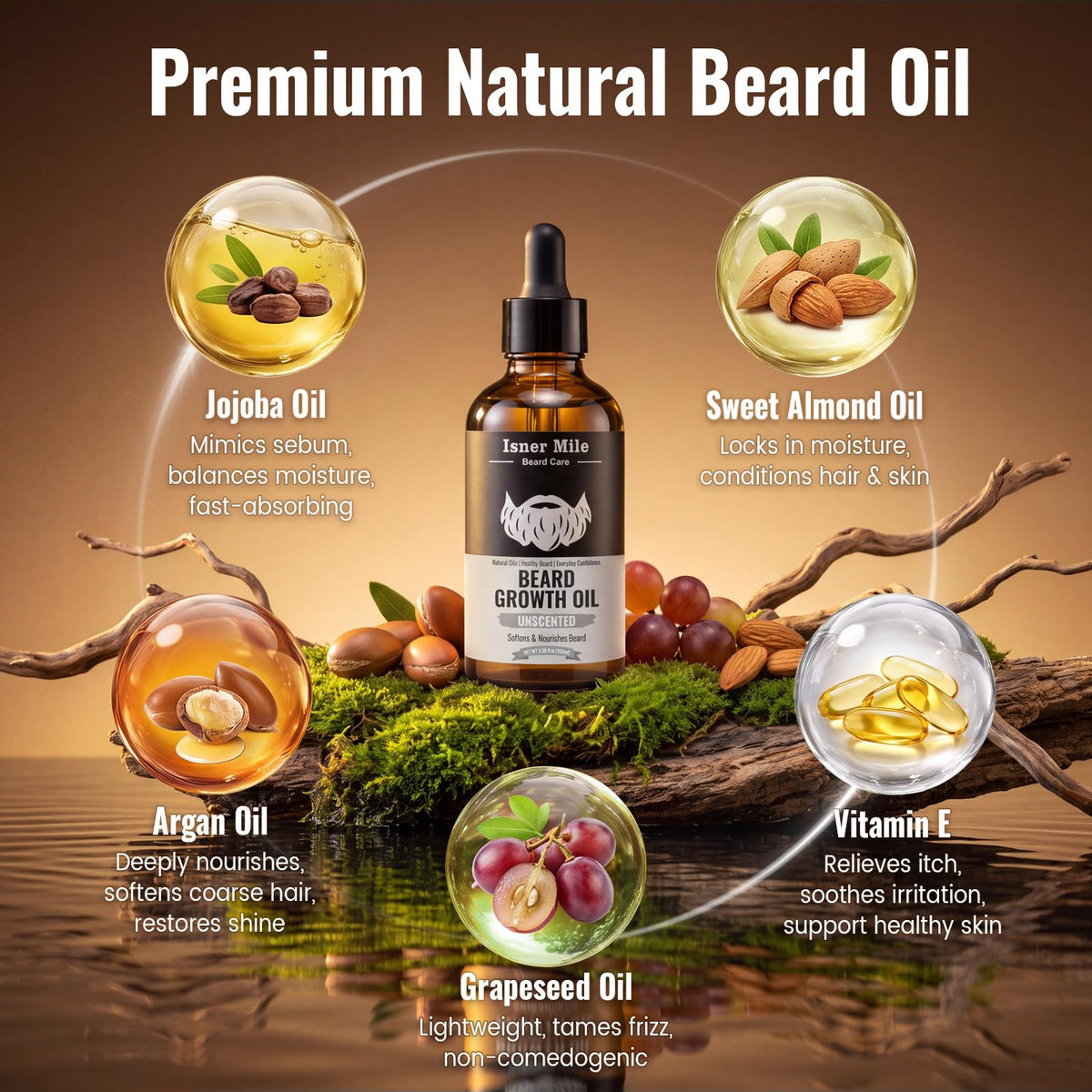 3.38 fl Oz Beard Oil Christmas Stocking Stuffers for Men Him Dad