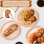 16 Pcs Oval Small Plastic Wicker Bread Basket 2.36 x 9 x 6.7 Inch Woven Food Fruit Storage Basket Bulk for Serving