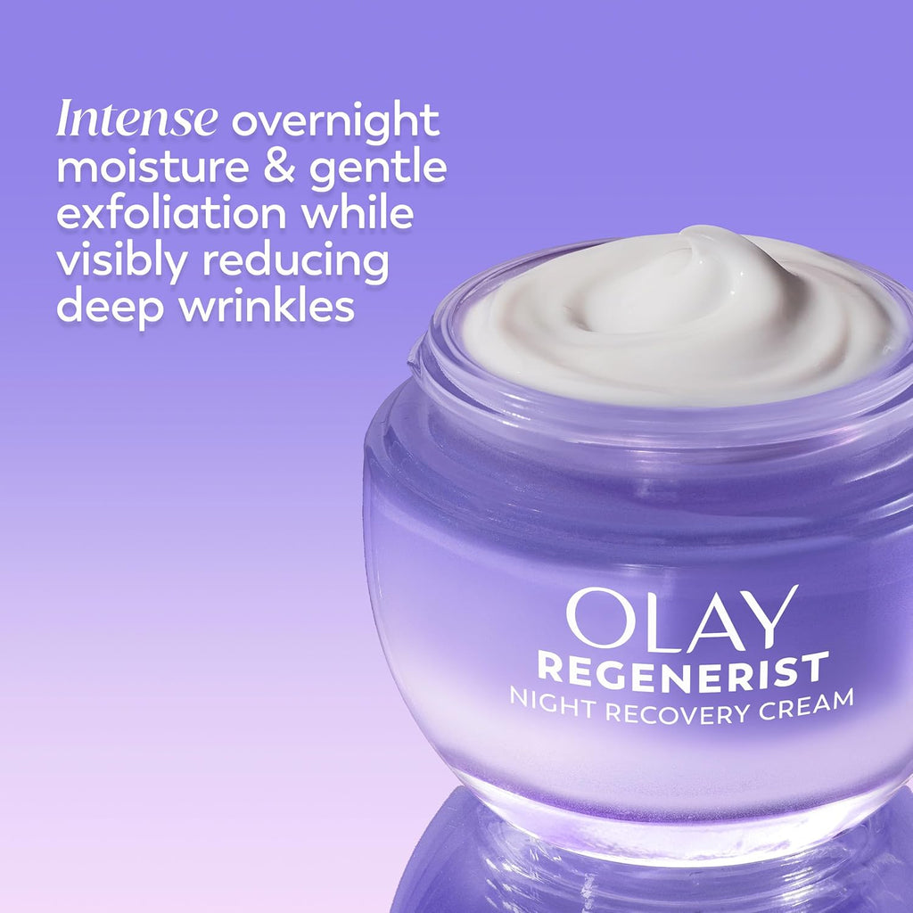 Night Cream for Face, Anti-Aging Face Moisturizer for Women - Fragrance-Free Skin Care, Anti-Wrinkle, Exfoliate